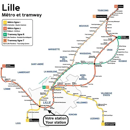 Maison 2 Avec Petite Cour, Proche Metro Ferienhaus Lille
